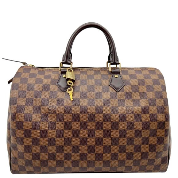 Louis Vuitton Handbags - Louis Vuitton  Speedy 30 Damier Ebene Satchel Bag Brown